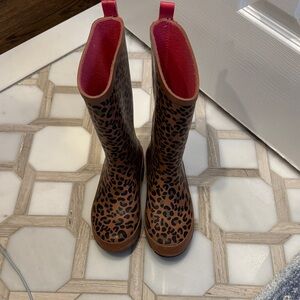 Cat & Jack Leopard Print Kids Boots - Brown and Pink